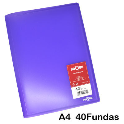 carpeta dequa 40 fundas violeta trans