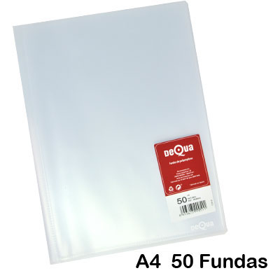 carpeta dequa 50 fundas transparente
