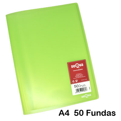 carpeta dequa 50 fundas verde trans