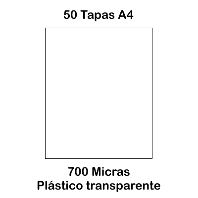paquete 50 tapas a4 700mic. trans. nat.