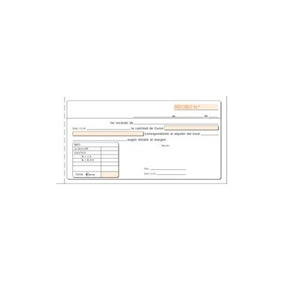 talonario recibos alquiler 1/3 folio 2h.