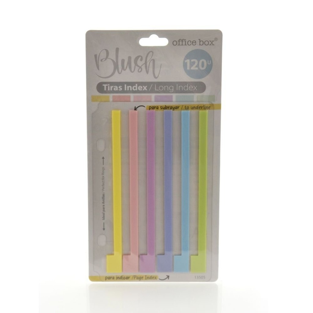 set 120u marcadores tiras index pastel