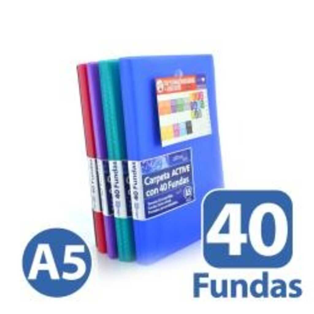 carpeta 40 fundas a5 supra colores vivos