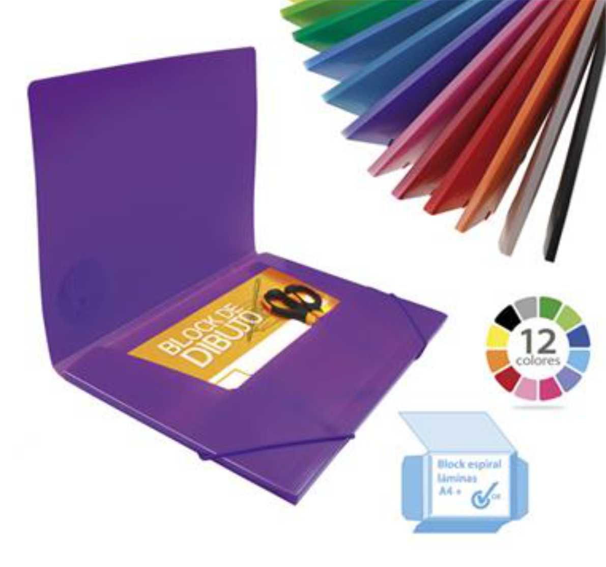 carpeta plastico para block dibujo 1cm