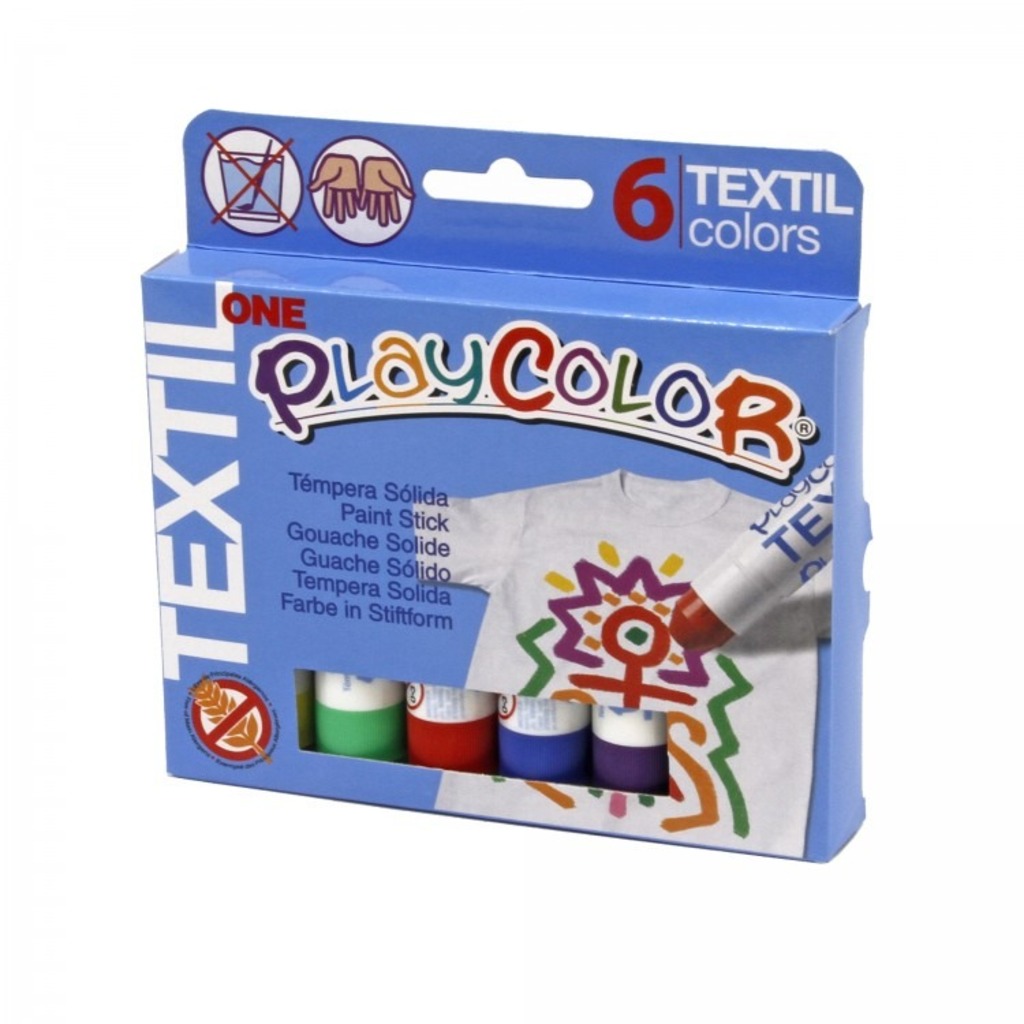 caja 6 playcolor textil 10gr. colores