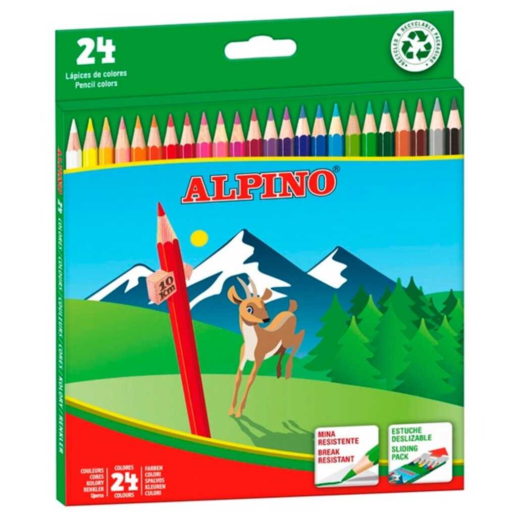 caixa 24 llapis colors alpino