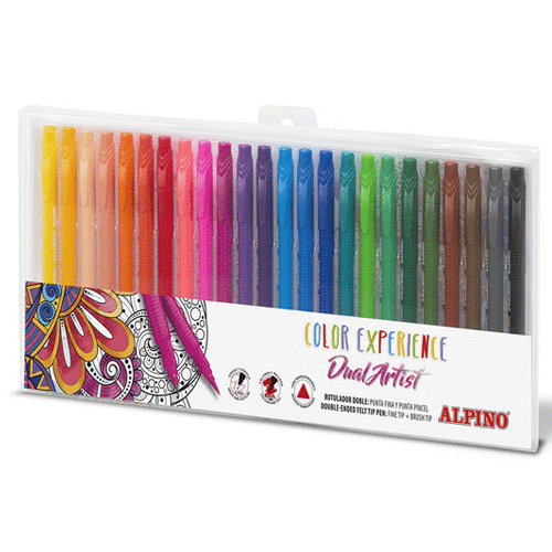 caja 24 rot.punta fina/pincel lettering