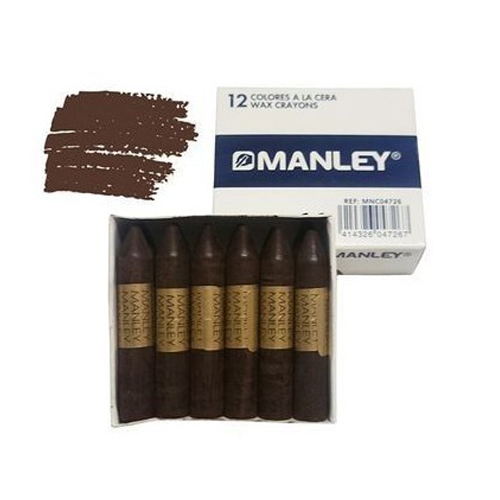 caja 12u. ceras blandas marron fuerte