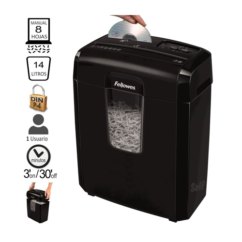 destructora fellowes 8cd 8 hojas partic.