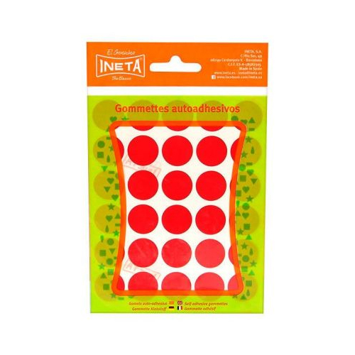 sobre gomets circulo grande rojo