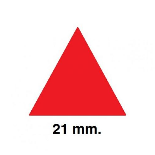 sobre gomets triangulo grande rojo