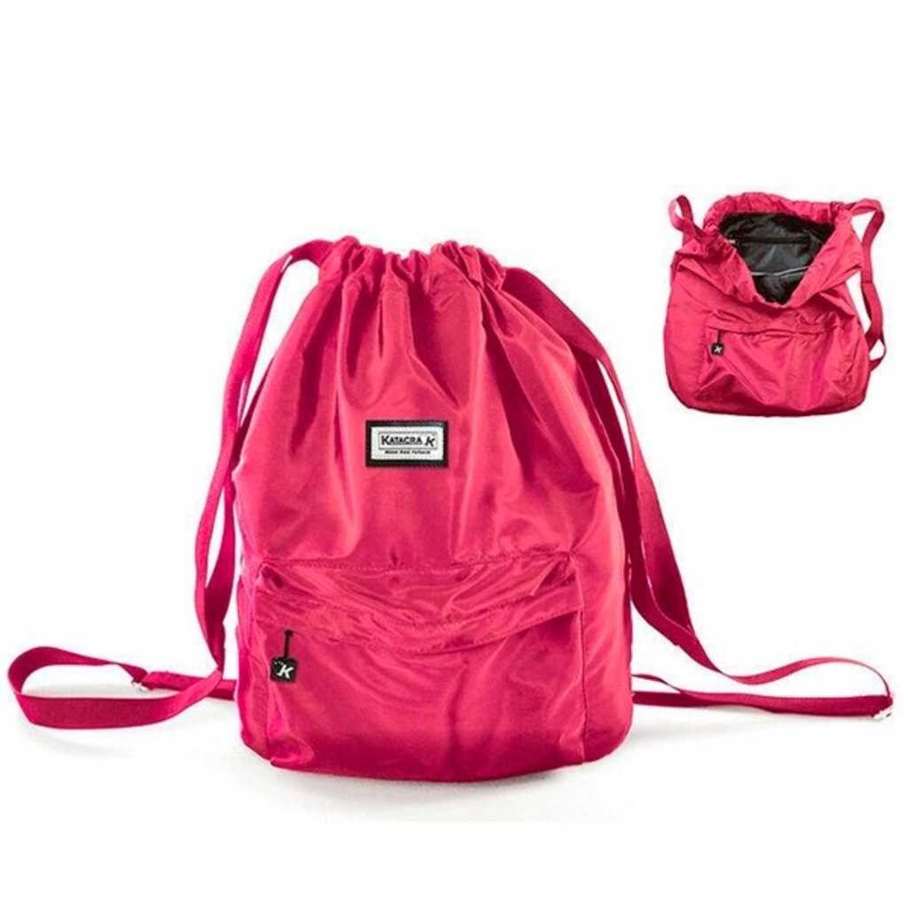 mochila gymsak c/bolsillo katak.fucsia