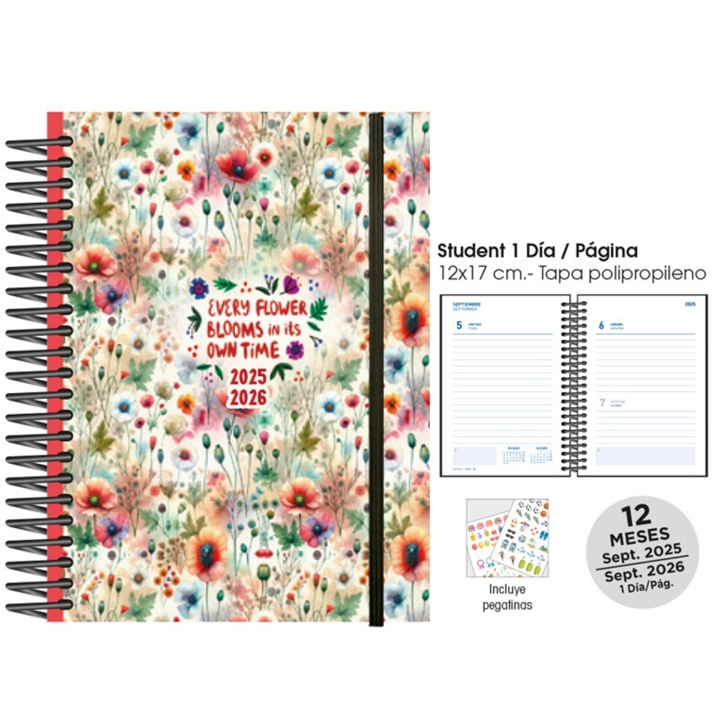 agenda esc. d/p 12x17 25/26 blossom