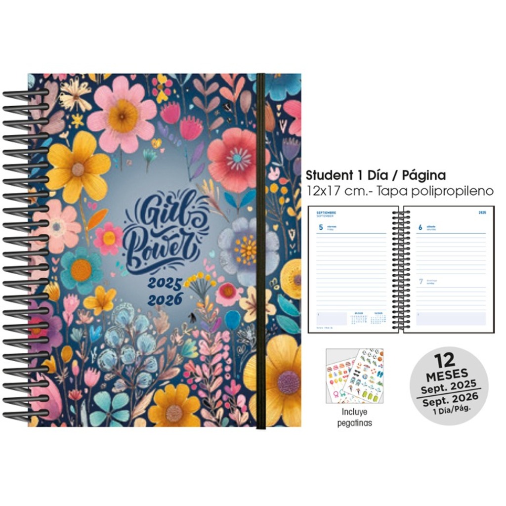 agenda esc. d/p 12x17 25/26 girls power