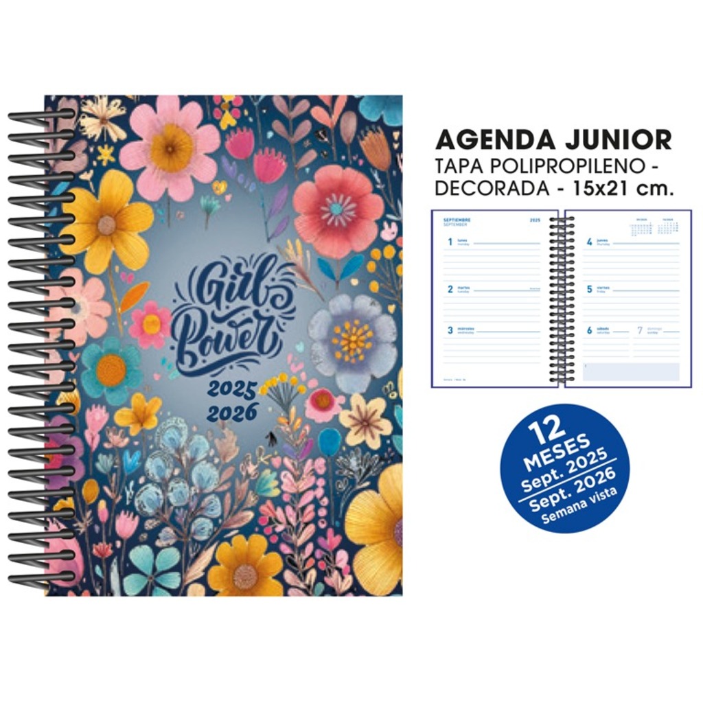 agenda esc. s/v 15x21 25/26 girl power