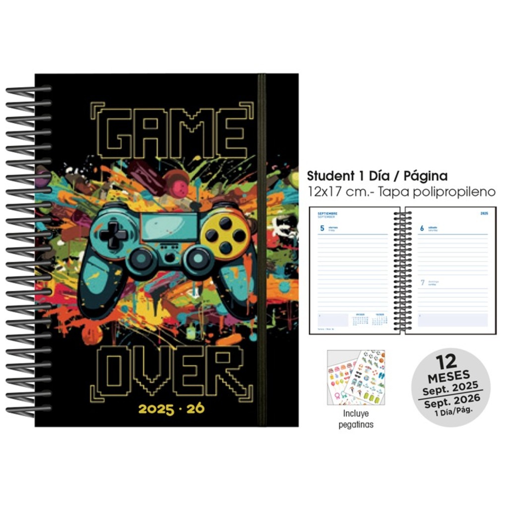 agenda esc. d/p 12x17 25/26 game over