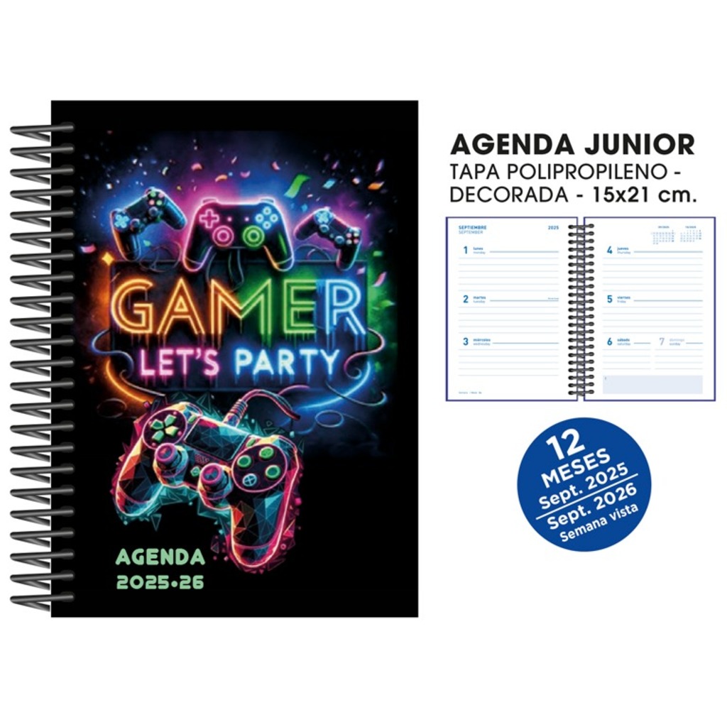 agenda esc. s/v 15x21 25/26 gamer party