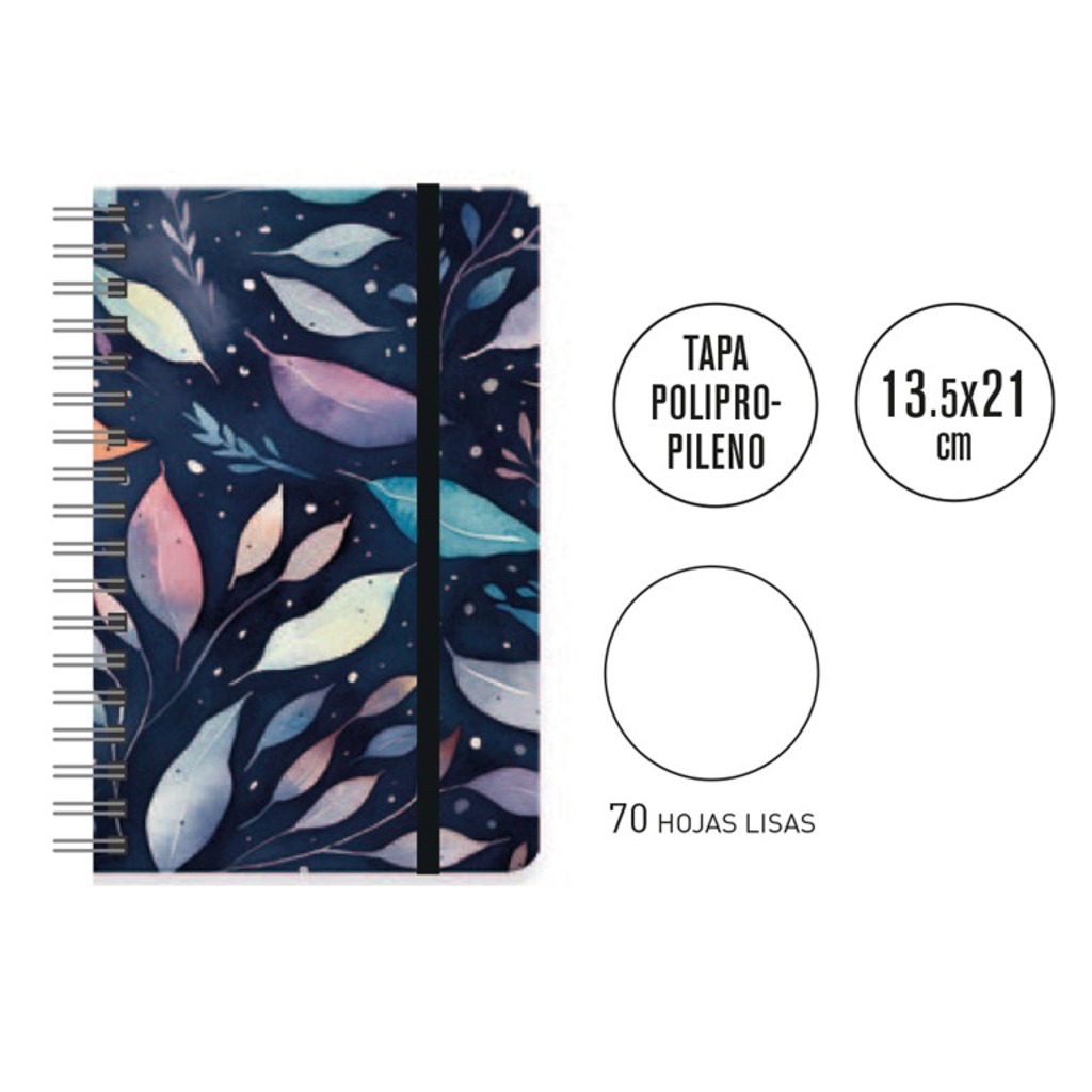cuaderno notas c/goma 70h liso autum