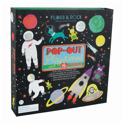 escena con figuras espacio