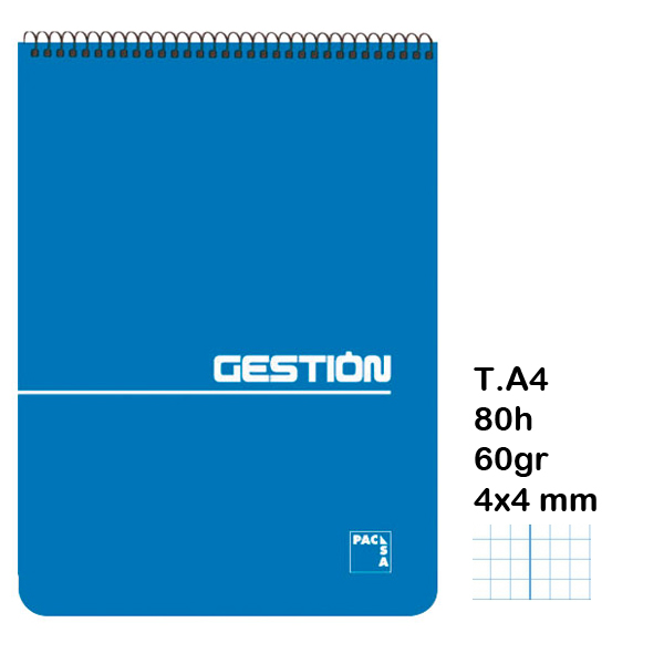 bloc espiral tapa carton 80h rayado 4x4