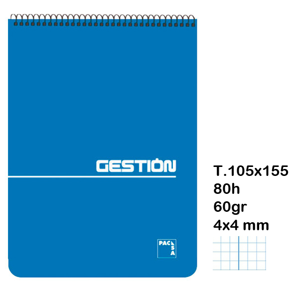 bloc espiral tapa carton 80h rayado 4x4