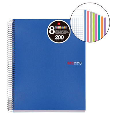 cuaderno a4 note book 200h 70gr azul
