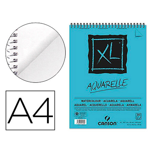bloc acuarela xl a4 300gr grano fino