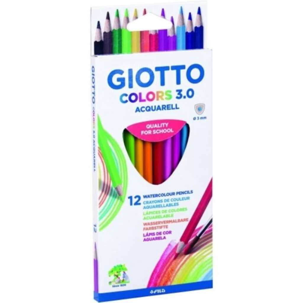 caja 12 lapices colores acuarelab giotto