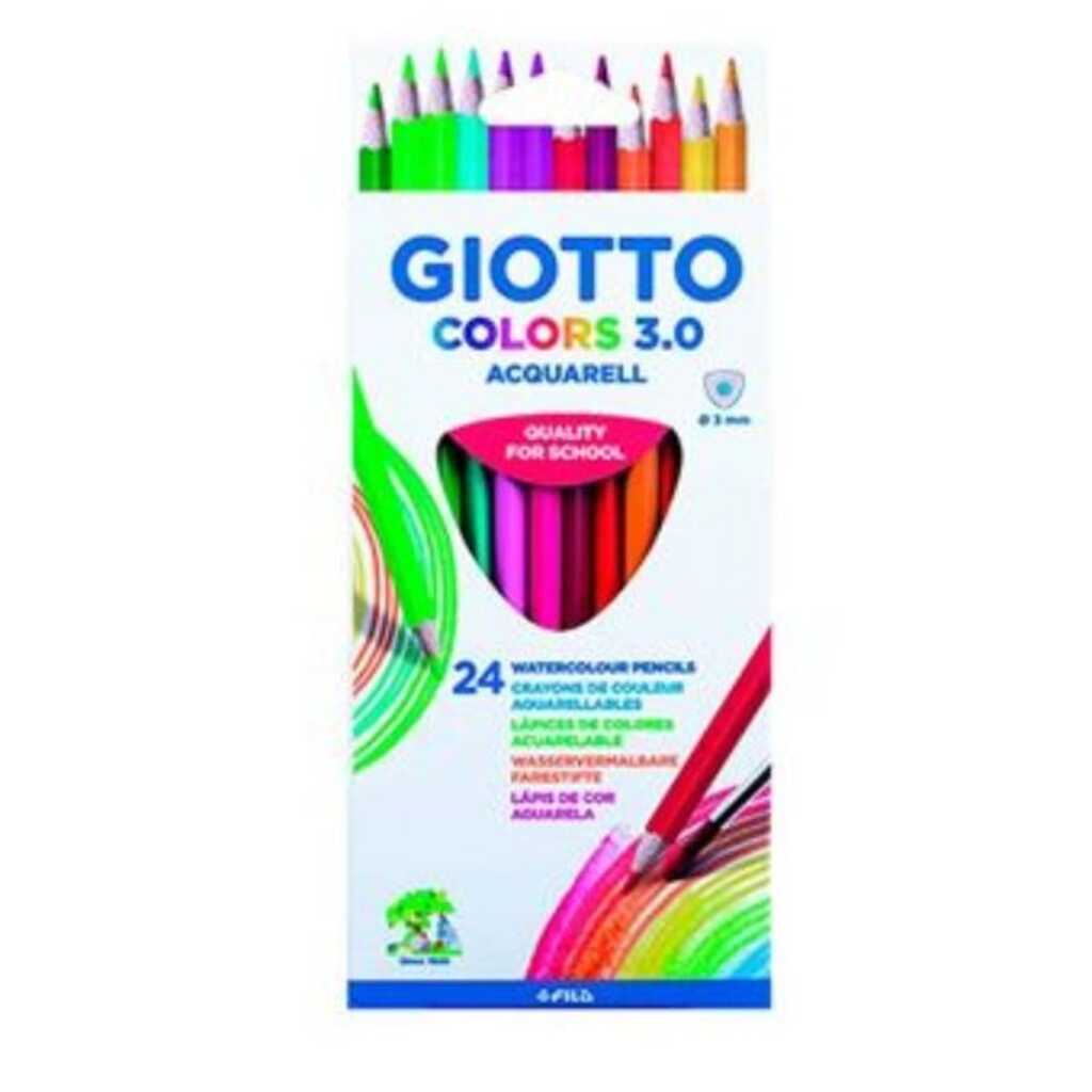 caja 24 lapices colores acuarelab giotto