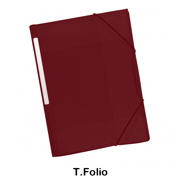 carpeta plastico goma y solapa burdeos