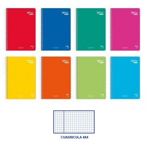 libreta t.folio 80h 90gr 4x4mm t/dura