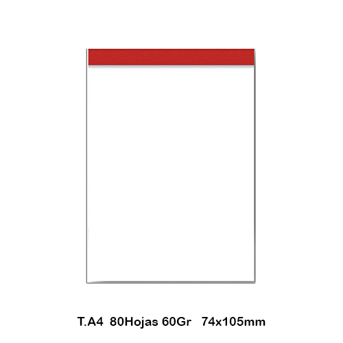 bloc sin tapa 80h 60gr 74x105mm liso