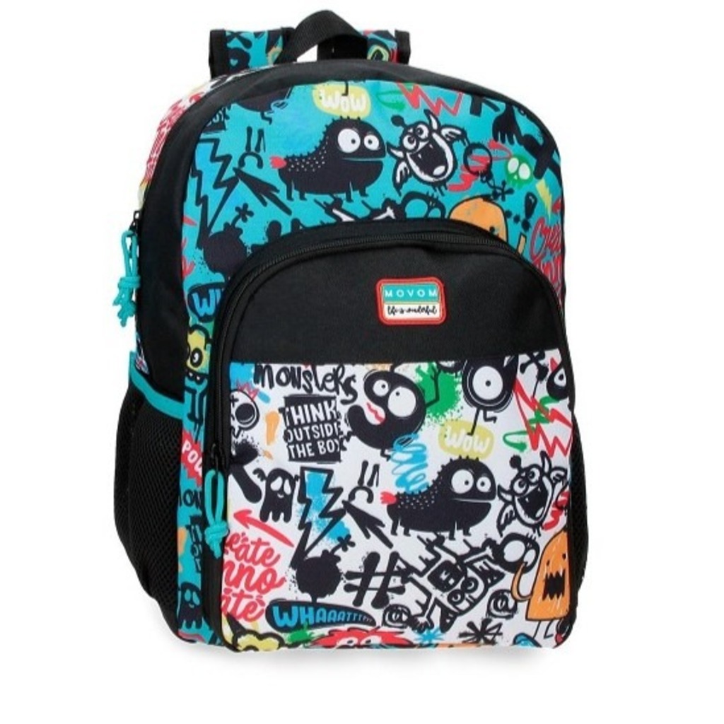 mochila adap. 40cm movom monsters negro