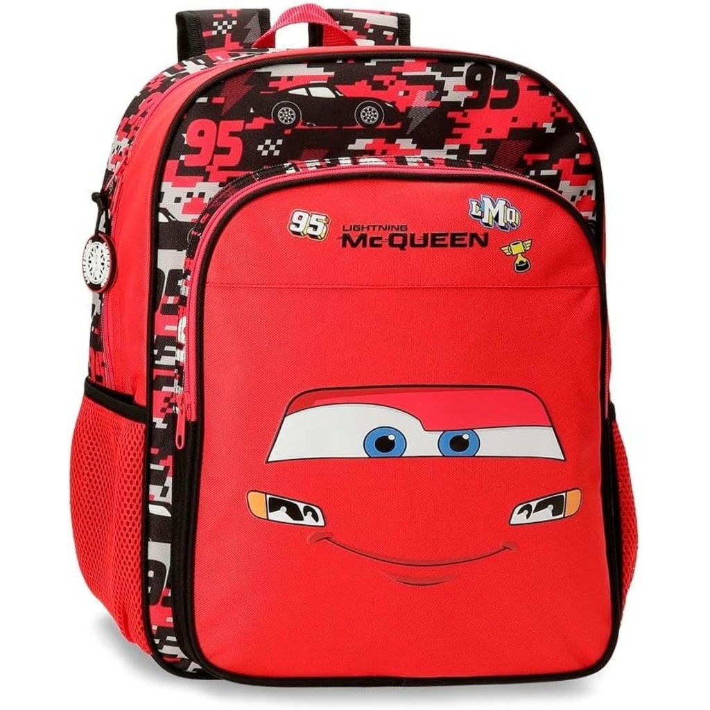 mochila adap.40cm. cars mcqueen red