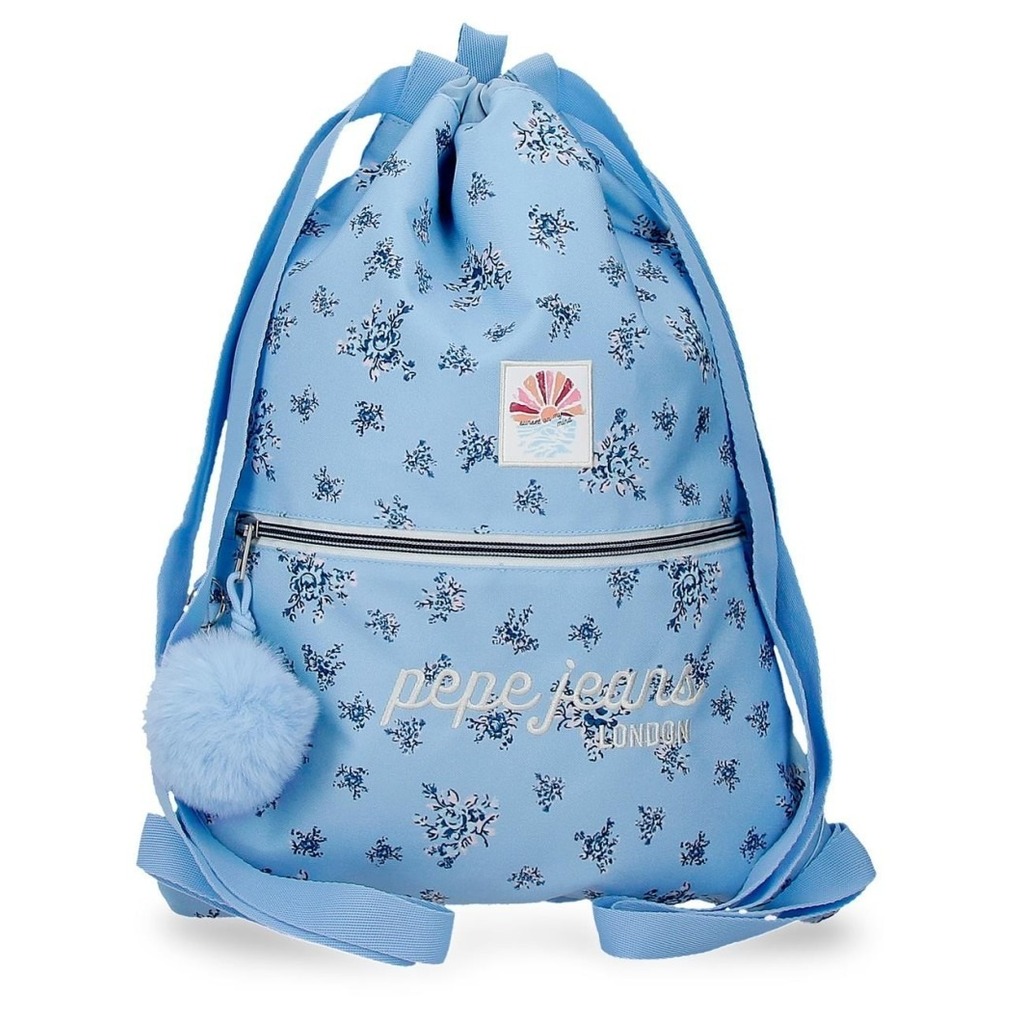 gym saco con cremallera olivia azul clar