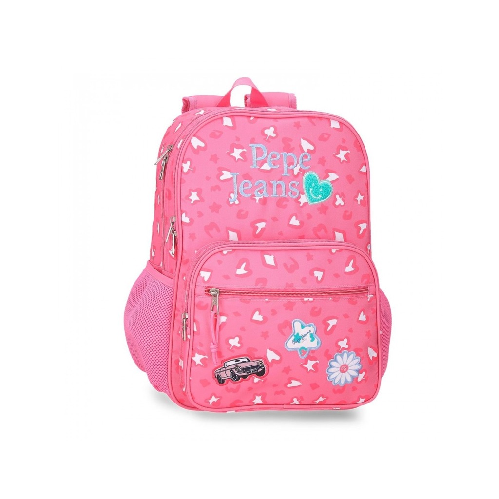 mochila adap. 40cm pepejeans evelyn rosa