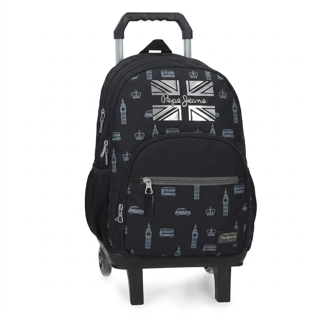 mochila adap.44cm 2comp.eloise negro