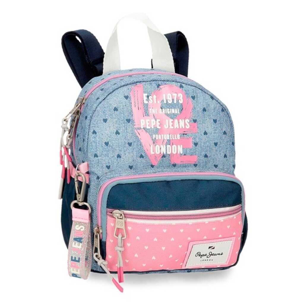 mochila 23cm pjl noni denim mochila 23cm pjl noni denim