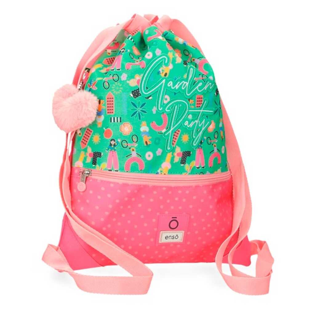 mochila gym sac c/crema. garden party