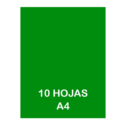 paq. 10f cartolina a4 185gr verd avet