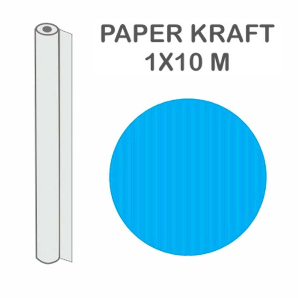 rollo kraft azul cielo 1x10m. 70gr