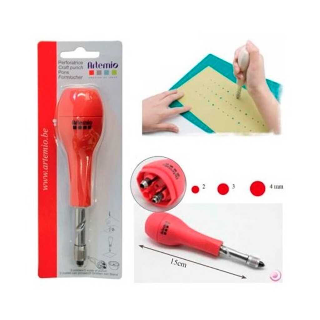 perforadora 2 puntos 4,3,2 mm