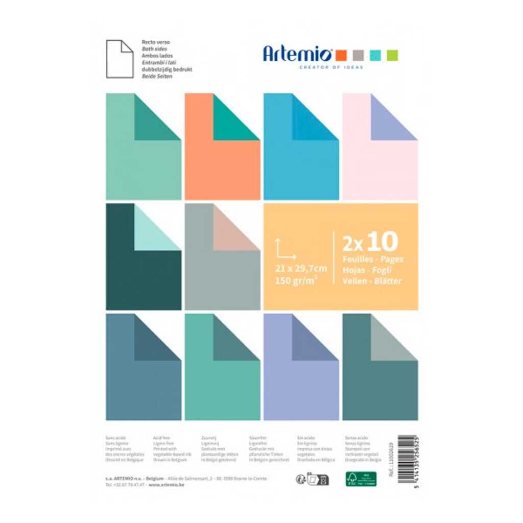 bloc 20 hojas doble cara 150g