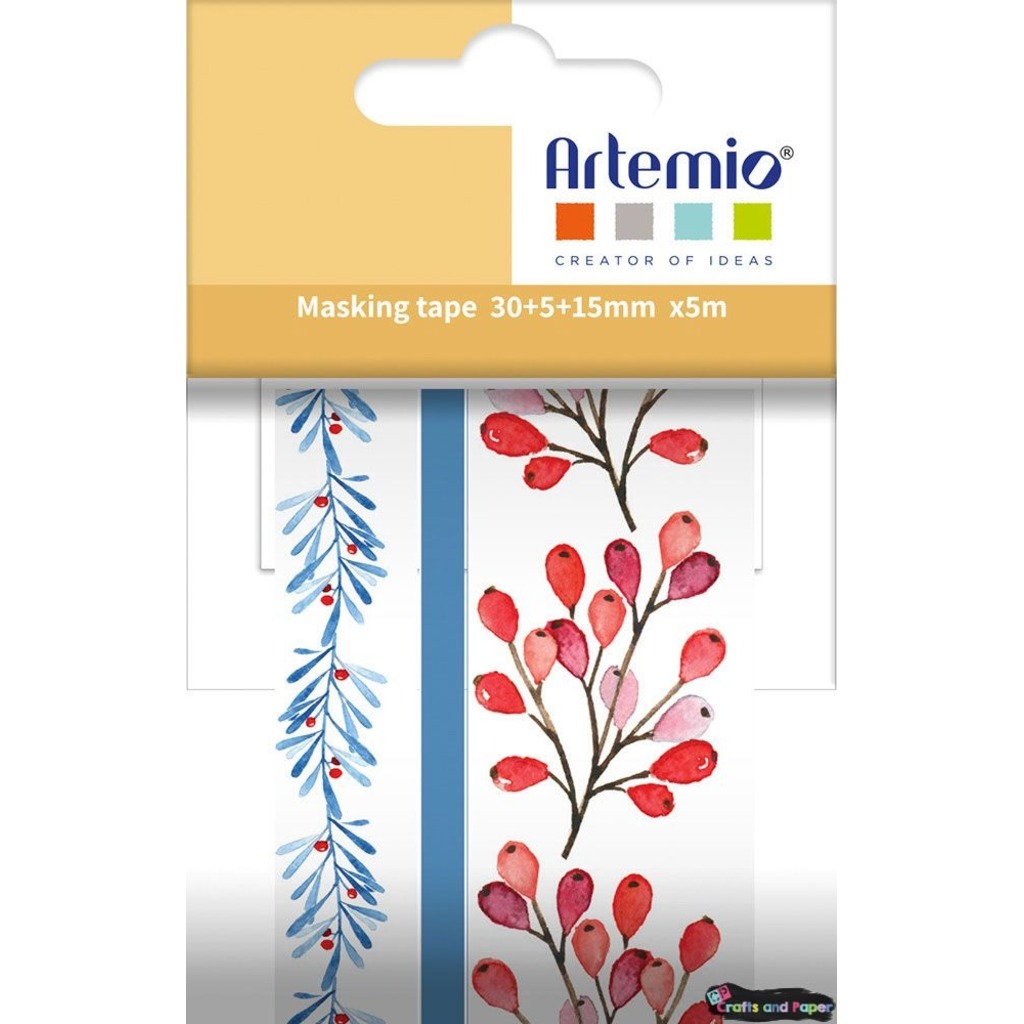 masking tape 15+5+30mmx5m xmas berries