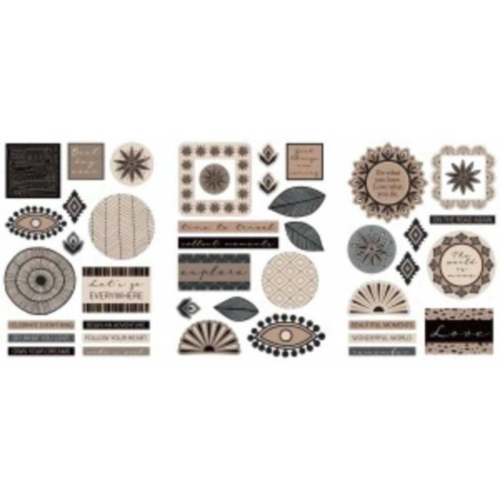 pack 3 chipboard boho