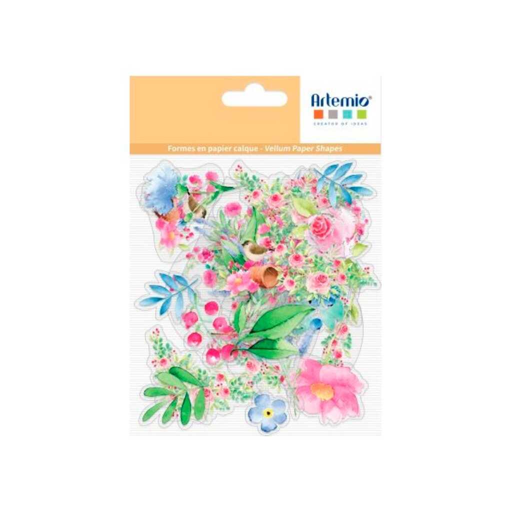 formas en papel de calco flores