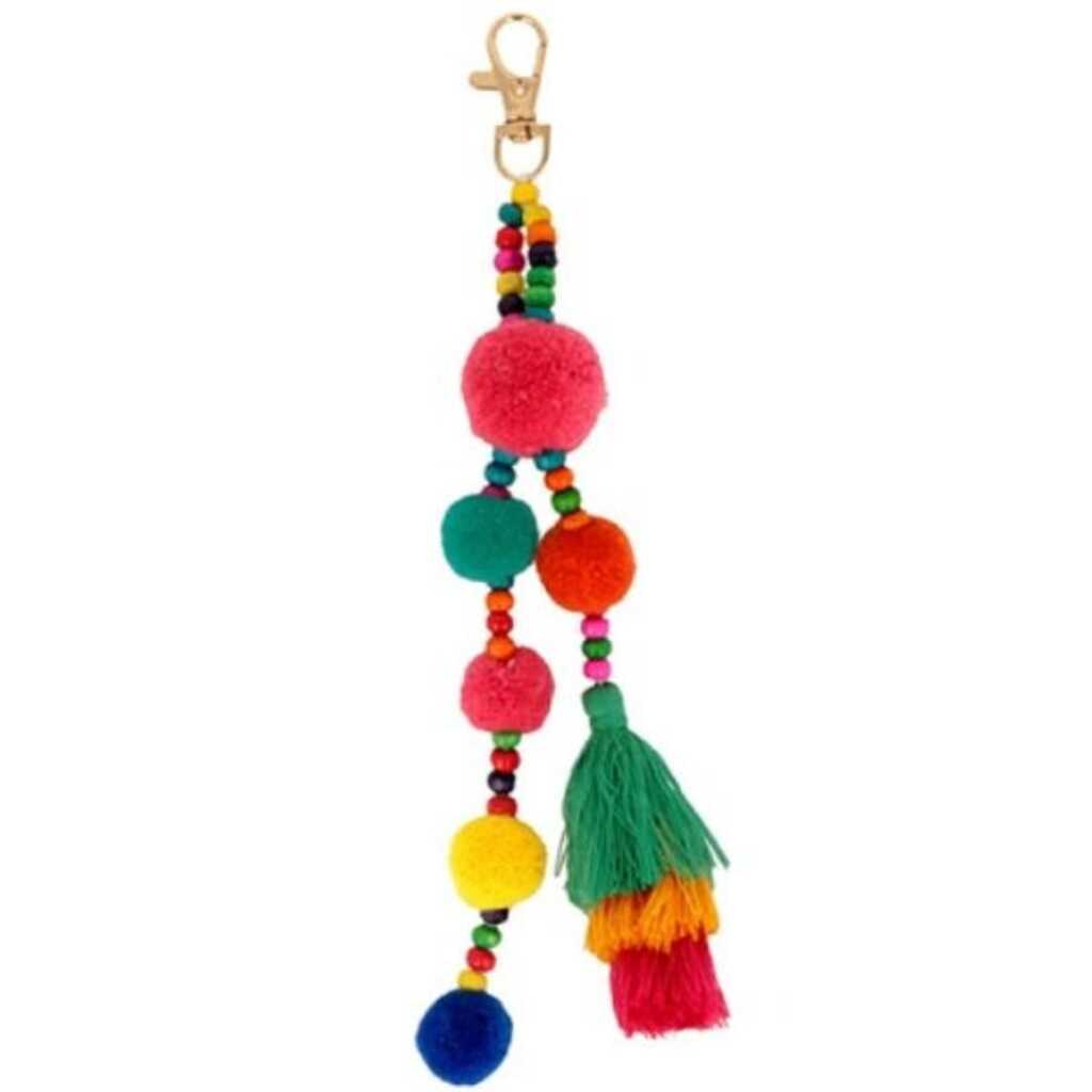 kit 2 piezas keyholder pompones