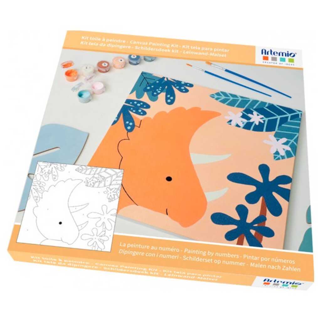 kit de lona con dinos dibujo