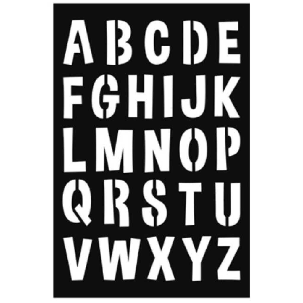 stencil 10x15cm abecedari