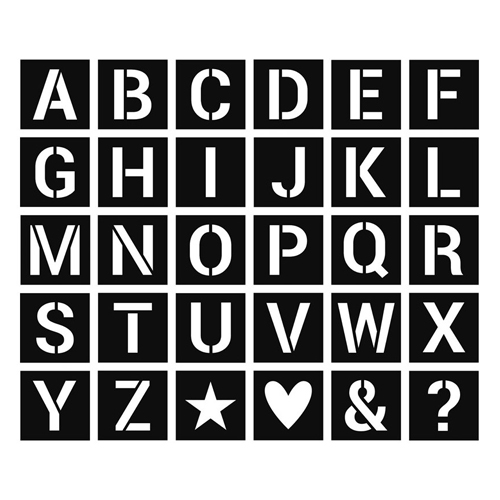 set 30 plantillas alfabeto 6x6cm